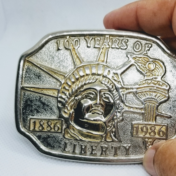 OF * Lady Liberty Belt buckle Silve-tone - Picture 3 of 6